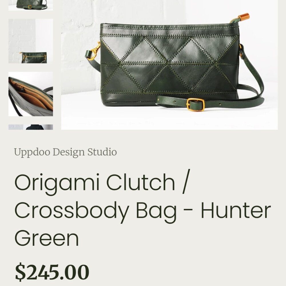 UPPDOO leather clutch/crossbody bag
